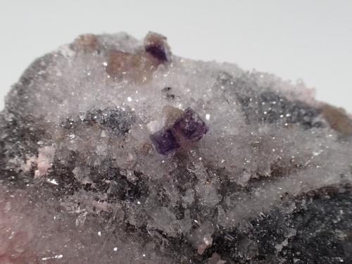Rhodochrosite, Pyrite, Fluorite, Quartz<br />Wutong Mine, Liubao, Cangwu, Wuzhou Prefecture, Guangxi Zhuang Autonomous Region, China<br />77 mm x 57 mm x 27 mm<br /> (Author: Don Lum)