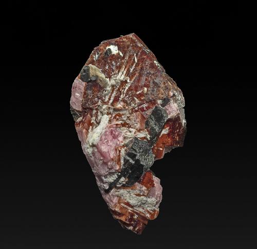 Rhodochrosite, Aegerine<br />Mont Saint-Hilaire, La Vallée-du-Richelieu RCM, Montérégie, Québec, Canada<br />6.5 x 4.1 cm<br /> (Author: am mizunaka)