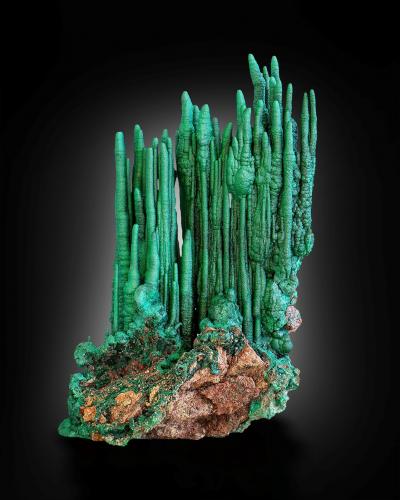 Malachite<br />L'Etoile du Congo Mine, Lubumbashi (Elizabethville), Katanga Copper Crescent, Haut-Katanga (Shaba), Democratic Republic of the Congo (Zaire)<br />40 x 26 x 68 cm<br /> (Author: MIM Museum)