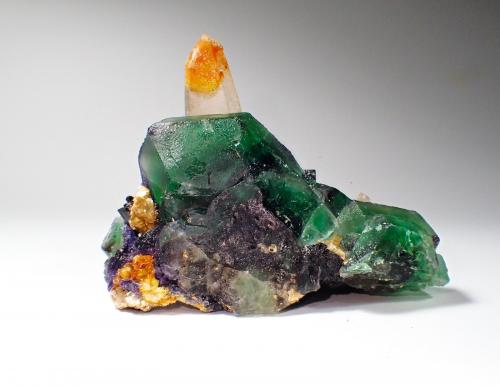 Fluorite, Muscovite, Quartz, Opal (variety hyalite)<br />Erongo Mountain, Usakos, Erongo Region, Namibia<br />82 mm x 53 mm x 72 mm<br /> (Author: Don Lum)