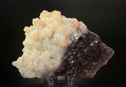 Fluorite and Quartz<br />Hermine Mine, Lissenthan, Nabburg, Wölsendorf West District, Upper Palatinate/Oberpfalz, Bavaria/Bayern, Germany<br />14.0 x 10.0 x 2.5 cm<br /> (Author: Michael Shaw)