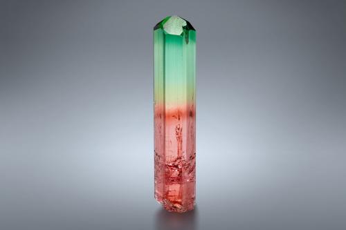 Elbaite<br />Rubaya, Bahunde, Masisi Territory, North Kivu Province (Kivu), Democratic Republic of the Congo (Zaire)<br />1.5 x 2 x 8 cm<br /> (Author: MIM Museum)