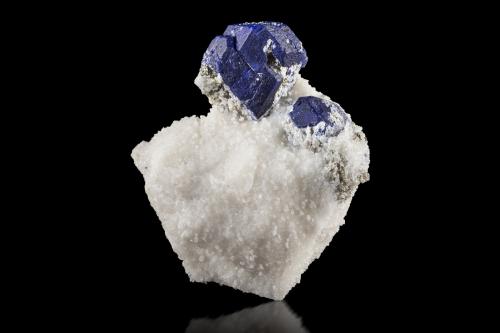 Lazurite on Quartz<br />Sar-e Sang, Koksha Valley, Khash & Kuran Wa Munjan Districts, Badakhshan Province, Afghanistan<br />11 x 7.5 x 11.5 cm / main crystal: 4.7 cm.<br /> (Author: MIM Museum)
