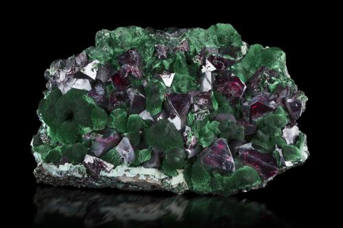 Cuprite with Malachite<br />Mashamba West Mine, Kolwezi District, Lualaba, Katanga Copper Crescent, Katanga (Shaba), Democratic Republic of the Congo (Zaire)<br />9 x 14.5 x 4 cm / main crystal: 2.3 cm<br /> (Author: MIM Museum)