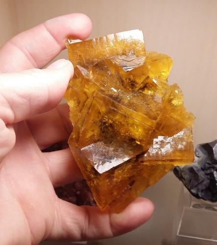 Fluorite<br />Malwine Mine, Bergmännisch Glück Flacher vein, Wismut shaft 29b, Frohnau, Annaberg-Buchholz, Annaberg District, Erzgebirgskreis, Saxony/Sachsen, Germany<br />Specimen size 10 cm, largest crystals 4 cm<br /> (Author: Tobi)