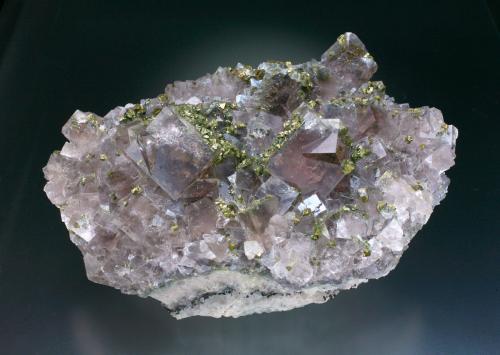 Fluorite, chalcopyrite, and barite<br />Beihilfe Mine, Halsbrücke, Freiberg District, Erzgebirgskreis, Saxony/Sachsen, Germany<br />14x9x6 cm<br /> (Author: Jesse Fisher)