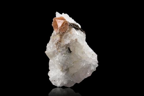 Stillwellite-(Ce) on Quartz<br />Dara-i-Pioz Massif, Alay Range, Tobei District, Nohiyahoi Tobei Jumhuri Region, Tajikistan<br />4.5 x 7 x 5.5 cm / main crystal: 1.5 cm<br /> (Author: MIM Museum)