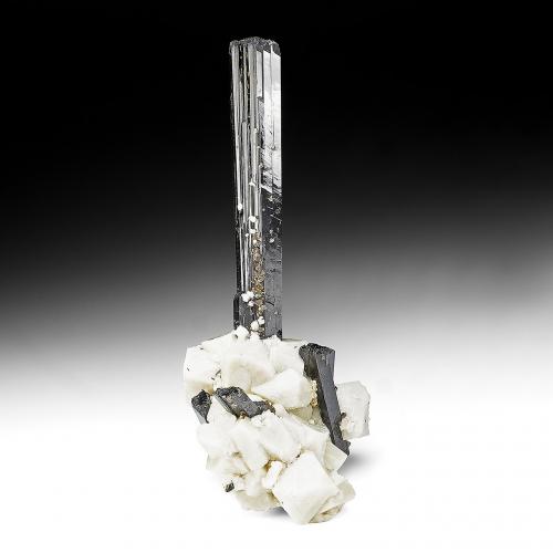 Aegirina, Ortoclasa<br />Mount Malosa, Zomba District, Malawi<br />139 mm x 67 mm. Medidas del cristal mayor: 90 mm x 15 mm x 9 mm<br /> (Autor: Carles Millan)