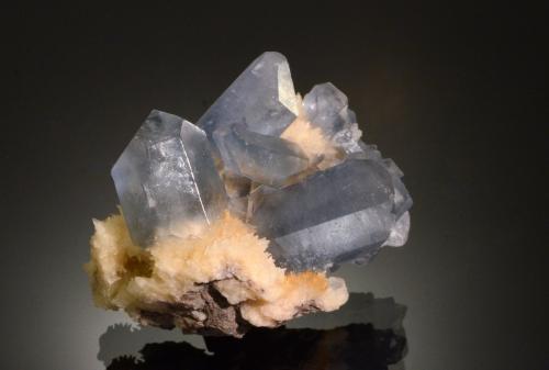 Celestine<br />Laman deposit, Qala e Naw District, Badghis Province, Afghanistan<br />5.0 x 4.1 x 3.2 cm<br /> (Author: Michael Shaw)