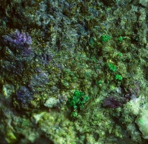 Glaukosphaerite, Erythrite<br />Galería Stocker, distrito minero Silberberg, Reith im Alpbachtal, Distrito Kufstein, Valle Inn, Tirol Norte, Tirol, Austria<br />5,5 x 4 cm<br /> (Author: Volkmar Stingl)