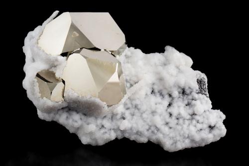 Pyrite with Calcite and Graphite<br />Merelani Hills, Lelatema Mountains, Simanjiro District, Manyara Region, Tanzania<br />13 x 8.5 x 5.5 cm / main crystal: 5.5 cm.<br /> (Author: MIM Museum)