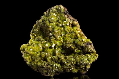 Mimetite<br />Endeavor Mine (Elura Mine), Cobar, Robinson County, New South Wales, Australia<br />16 x 19 x 11 cm / main crystal: 2.5 cm.<br /> (Author: MIM Museum)