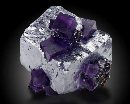 Galena, Fluorite<br />Denton Mine, Sub-Rosiclare formation, Goose Creek Mine group, Harris Creek Sub-District, Hardin County, Illinois, USA<br />10.4 x 10 x 9.5 cm<br /> (Author: MIM Museum)