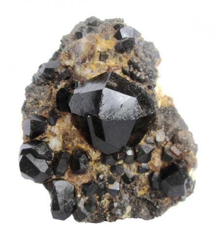 Almandine-Spessartine Series<br />Ialamitana pegmatites, Manandona Valley, Sahatany Valley (Mt. Ibity), Antsirabe II District, Vakinankaratra Region, Madagascar<br />Specimen size 16 x 12 cm, largest crystal 6 cm<br /> (Author: Tobi)