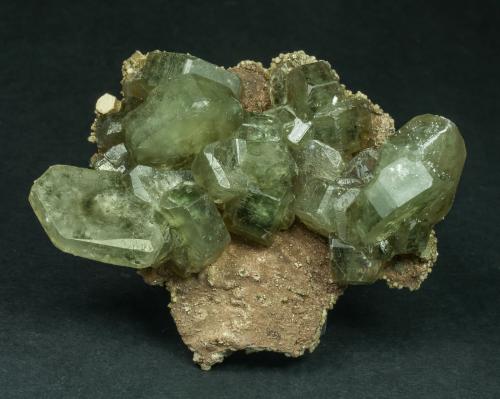 Fluorapatite with Siderite, Muscovite and Chlorite<br />Minas da Panasqueira, Aldeia de São Francisco de Assis, Covilhã, Castelo Branco, Cova da Beira, Centro, Portugal<br />7 × 5.6 × 2.8 cm<br /> (Author: Jordi Fabre)