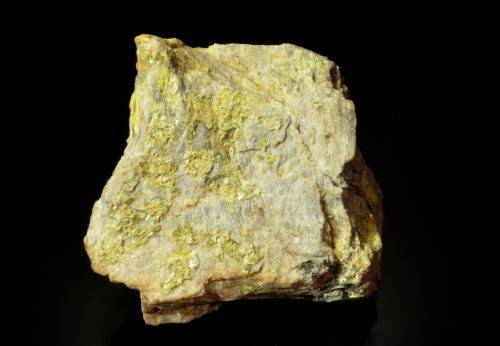 Autunite<br />Ruggles Mine, Grafton, Grafton County, New Hampshire, USA<br />4.4 x 4.2 x 2.3 cm<br /> (Author: Michael Shaw)