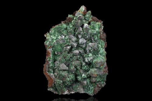 Olivenite coating Goethite after Calcite<br />Christiana Mine, Kamariza Mines, Agios Konstantinos, Lavrion Mining District, Attikí (Attica) Prefecture, Greece<br />9.5 x 12.5 x 5 cm<br /> (Author: MIM Museum)
