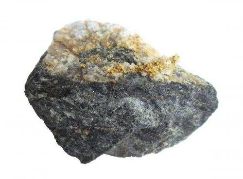 Gold, quartz<br />Ciamousira Mountain, Brusson, Val d'Ayas, Aosta Valley (Val d'Aosta), Italy<br />Specimen size 5 x 3,5 cm<br /> (Author: Tobi)