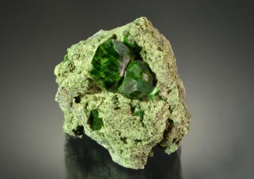 Andradite (variety demantoid)<br />Belqeys Mountain, Takab, West Azerbaijan Province, Iran<br />5.1 x 4.2 x 3.9 cm<br /> (Author: Michael Shaw)