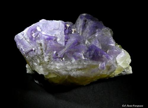 Fluorita.<br />Mina María Magdalena (Mina Santiago), Galeria de la Font del Metge, La Font del Metge, Ulldemolins, Comarca Priorat, Tarragona, Cataluña / Catalunya, España<br />80x55 mm.<br /> (Autor: Jesus Franquesa Baucells)