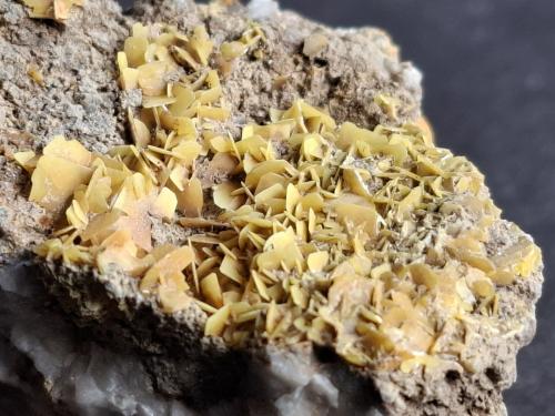 Wulfenite<br />Oneta Mine, Riso Valley, Bergamo Province, Lombardy/Lombardia, Italy<br />4,5 x 3 cm<br /> (Author: Volkmar Stingl)