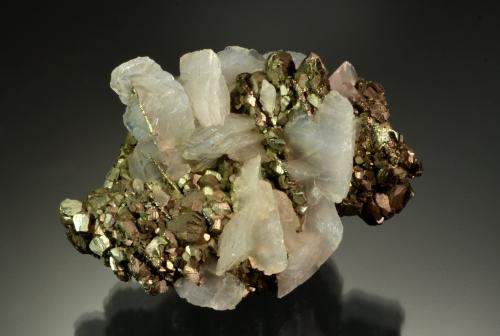 Calcite on Pyrite<br />Complejo Trepča, Valle Trepča, Kosovska Mitrovica, Distrito Kosovska Mitrovica, Kosovo<br />6.5 x 5.1 x 4.3 cm<br /> (Author: Michael Shaw)