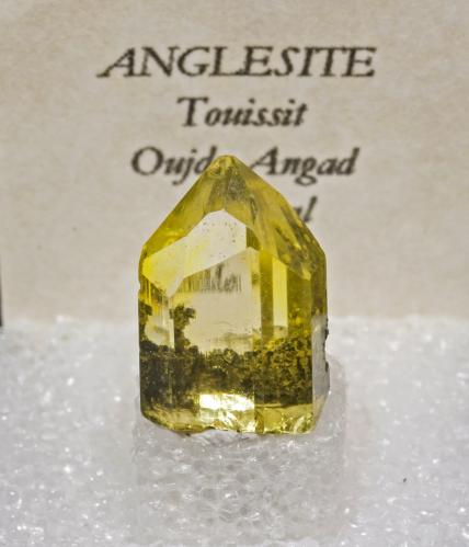 Anglesite<br />Touissit, Touissit District, Jerada Province, Oriental Region, Morocco<br />1.5 × 1.1 × 0.7 cm<br /> (Author: Jordi Fabre)