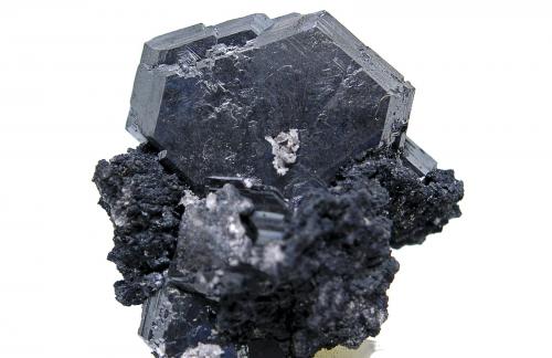 Calcosina<br />Las Cruces Mine, Gerena-Guillena-Salteras, Comarca Sierra Norte, Seville, Andalusia, Spain<br />Cristal 3.5 cm<br /> (Autor: Cesar M. Salvan)