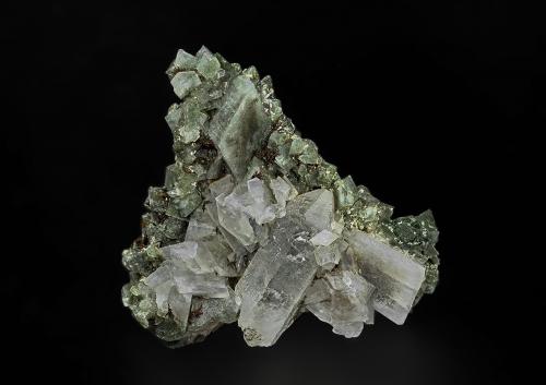 K Feldspar (variety adularia), Chlorite Group, Quartz<br />Southern Alps mountain range, New Zealand<br />5.3 x 3.8 cm<br /> (Author: am mizunaka)