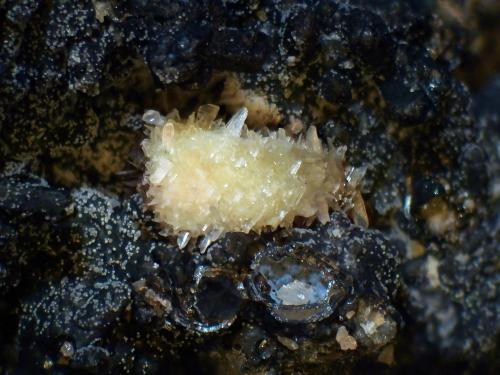 Cobaltarthurita<br />Concesión La Reconquistada, Pastrana, Mazarrón, Comarca Alto Guadalentín, Región de Murcia (Murcia), España<br />Grupo de cristales de 5 mm.<br /> (Autor: Antonio P. López)