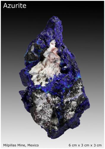 Azurite<br />Mina Milpillas, Cuitaca, Municipio Santa Cruz, Sonora, México<br />6 cm x 3 cm x 3 cm<br /> (Author: silvia)