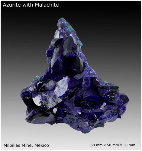 Azurite with Malachite<br />Mina Milpillas, Cuitaca, Municipio Santa Cruz, Sonora, México<br />50 mm x 50 mm x 30 mm<br /> (Author: silvia)