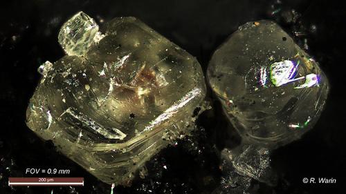 Sulphur<br />Antimonmine Goesdorf Mine, Goesdorf, Wiltz Canton, Luxembourg<br />< 1 mm<br /> (Author: Roger Warin)