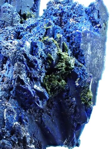 Azurite, Volborthite<br />Milpillas Mine, Cuitaca, Municipio Santa Cruz, Sonora, Mexico<br />38 mm x 27 mm x 19 mm<br /> (Author: Don Lum)