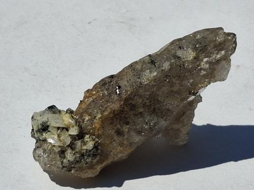 Quartz, Orthoclase (variety adularia), Rutile<br />Jausenscharte, Hocharn, Große Fleiß Valley, Heiligenblut am Großglockner, Spittal an der Drau, Hohe Tauern, Carinthia/Kärnten, Austria<br />6 x 3 cm<br /> (Author: Volkmar Stingl)