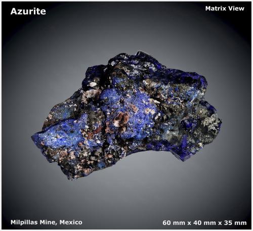 Azurite<br />Milpillas Mine, Cuitaca, Municipio Santa Cruz, Sonora, Mexico<br />60 mm x 40 mm x 35 mm<br /> (Author: silvia)