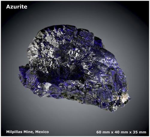 Azurite<br />Milpillas Mine, Cuitaca, Municipio Santa Cruz, Sonora, Mexico<br />60 mm x 40 mm x 35 mm<br /> (Author: silvia)