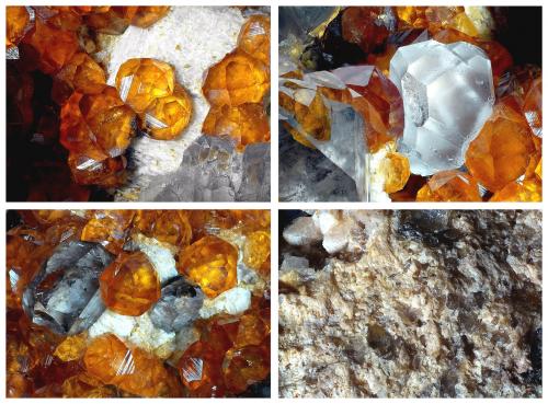Spessartine and Smoky Quartz<br />Wushan Spessartine prospects, Tongbei, Yunxiao, Zhangzhou Prefecture, Fujian Province, China<br />12 cm x 10 cm x 6 cm<br /> (Author: silvia)