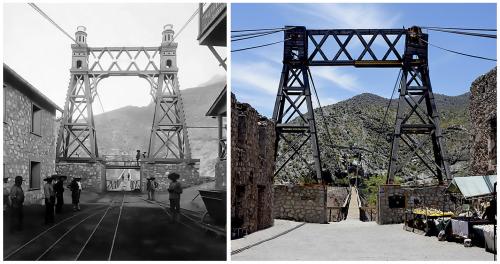OLD BRIDGE VERSUS NEW BRIDGE 1

An early 1900s photograph captures the raw, industrial might of the Roebling suspension bridge at Ojuela, its steel towers piercing the sky above a deck lined with tram tracks. A vital artery of commerce, it tirelessly ferried ore from the mountain’s depths, its existence defined by the relentless clatter of carts and the dust of a booming mine. A century later, this monument to engineering has undergone a profound metamorphosis. The cacophony of industry has faded into an echoing silence, and the bridge has been reborn as a celebrated icon for adventurers.

Today, its purpose is not to extract wealth from the earth, but to offer an experience suspended between sky and canyon. The steel skeleton remains, but the heavy tracks have been replaced by a rustic wooden walkway that invites visitors to traverse the gorge.  Each footstep on the creaking planks, each gust of wind that sets the structure into a gentle, thrilling sway, serves as a visceral connection to the past. The passage offers breathtaking, panoramic views of the ghost town the bridge once single-handedly sustained.

This transformation extends to the very ground once dominated by the mining tramway. Where carts once disgorged their rocky cargo, a vibrant marketplace now thrives. Local vendors and artisans display their wares — gleaming mineral specimens, handcrafted trinkets, and traditional foods — offering a new, gentler kind of local resource. Visitors can now zip-line across the canyon, soaring past the historic structure. The Ojuela Bridge stands not as a static relic, but as a kinetic monument, connecting modern thrill-seekers to the rugged soul of a history they can feel with every swaying step. (Author: silvia)