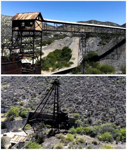 AMERICAN DOS MINE

In the high desert of Durango, Mexico, the skeletal head frame of the America Dos Mine stands as a stark monument against the sky. Alongside weathered loading bins, these silent structures are potent relics of a once-thriving industrial heart, now surrendered to the elements. This towering framework was the mine’s artery, plunging men into the earth and hoisting precious Silver, Lead and Zinc ores into the light. Today, the wind whistles through empty girders where hoist cables once strained, a haunting testament to the boom-and-bust cycle of remote mining outposts.

Deep within the labyrinthine Ojuela Mine, the America Dos was a distinct chapter, a narrative embedded in rock and driven by American capital. For decades, its tunnels thrummed with activity. The air, thick with the scent of damp earth and blasting powder, echoed with the clang of steel and the rumble of ore carts. Flickering carbide lamps cast dancing shadows on the faces of miners chasing veins of wealth ever deeper into the mountain.

The mine’s demise came not from depleted ore, but from a relentless battle with nature. As the workings descended, encroaching groundwater became an overwhelming force. Around 1932, the pumps were finally silenced, and water inexorably reclaimed the deep tunnels, sealing the work of men in a dark, watery tomb.

From this flooded grave, a powerful legend grew. For mineral connoisseurs, the America Dos remains hallowed ground, renowned for the crystalline masterpieces wrested from its depths just before the end. It is a world-famous source of fiery Wulfenite, whose bipyramidal crystals blaze like the molten sun.  It is also famed for velvety, botryoidal Mimetite in vivid shades of canary yellow. Born in the slow oxidation of the ore body, these specimens are celebrated as perfect sculptures of geometry and colour.

Today, the America Dos is a site where history and geology entwine. While the upper, drier levels of the great mine are accessible, its most storied section remains a mysterious, inaccessible realm. It preserves the story of a treasure hunt against insurmountable odds, its greatest prizes now guarded by the very water that sealed its fate. (Author: silvia)