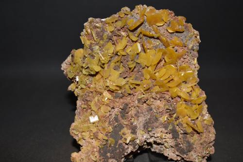 Wulfenita<br />Mina Zellidja, distrito minero Touissit-Bou Beker, Provincia Jerada, Región Oriental, Marruecos<br />110 x 90 mm<br /> (Autor: Joaquin Blanco Cortina)