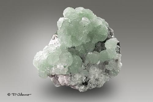 Prehnita con Cuarzo<br />Chakan, Distrito Pune (Distrito Poonah), Maharashtra, India<br />5,5cm x 5cm x 3,5cm<br /> (Autor: Pere Alonso)