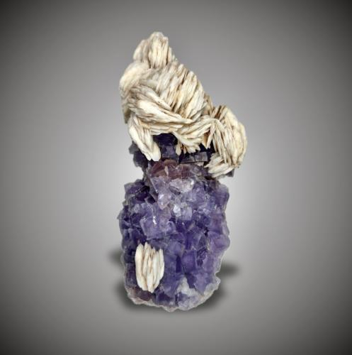 Fluorita y Barita<br />Zona minera de Berbes, Berbes, Ribadesella, Comarca del Oriente, Principado de Asturias (Asturias), España<br />16x8cm.<br /> (Autor: castrominerals)