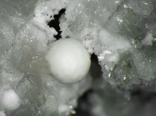 Dresserita<br />Cantera Francon, Montréal, Distrito St. Michel, Condado Jacques Cartier, Québec, Canadá<br />Esfera de 1 mm.<br /> (Autor: Antonio P. López)