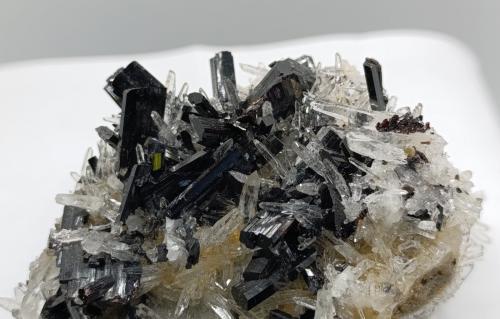 Hübnerita y Cuarzo (variedad hialino)<br />Zona minera Mundo Nuevo, Mundo Nuevo, Huamachuco, Provincia Sánchez Carrión, Departamento La Libertad, Perú<br /><br /> (Autor: AntonioJesus)