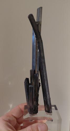 Stibnite<br />Mina Wuning, Qingjiang, Wuning, Prefectura Jiujiang, Provincia Jiangxi, China<br />Specimen height 21,5 cm<br /> (Author: Tobi)