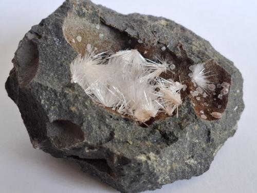 Aragonite, Calcite<br />Cantera Niu Corbu, Noragugume, Provincia Nuoro, Cerdeña/Sardegna, Italia<br />8 x 7 cm<br /> (Author: Volkmar Stingl)