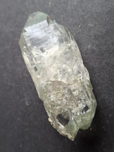 Quartz (variety rock crystal) with Chlorite inclusions<br />Tiefen Glacier, Galenstock Mountain, Realp, Uri, Switzerland<br />8,5 x 3 cm<br /> (Author: Volkmar Stingl)