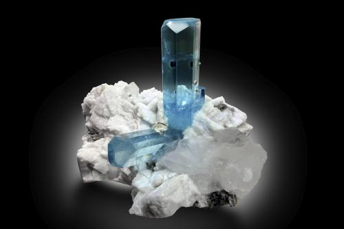 Berilo (variedad aguamarina) y Cuarzo en Albita<br />Dassu, Valle Braldu, Distrito Shigar, Gilgit-Baltistan (Áreas del Norte), Paquistán<br />22 x 15 x 16 cm / Cristal principal: 11.3 cm.<br /> (Autor: Museo MIM)