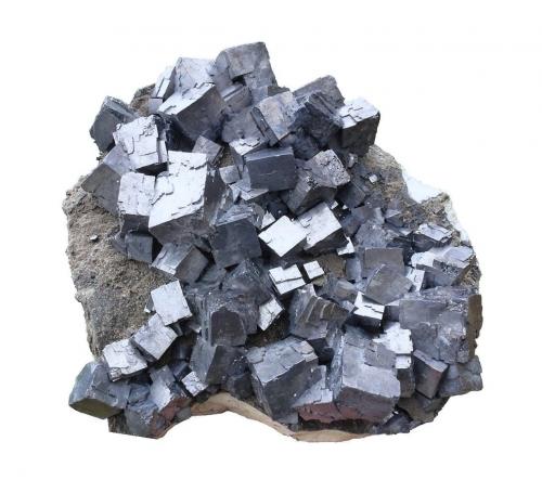 Galena<br />Joplin Field, Tri-State District, Jasper County, Missouri, USA<br />Specimen size 20 x 20 cm, largest crystals 3 cm<br /> (Author: Tobi)